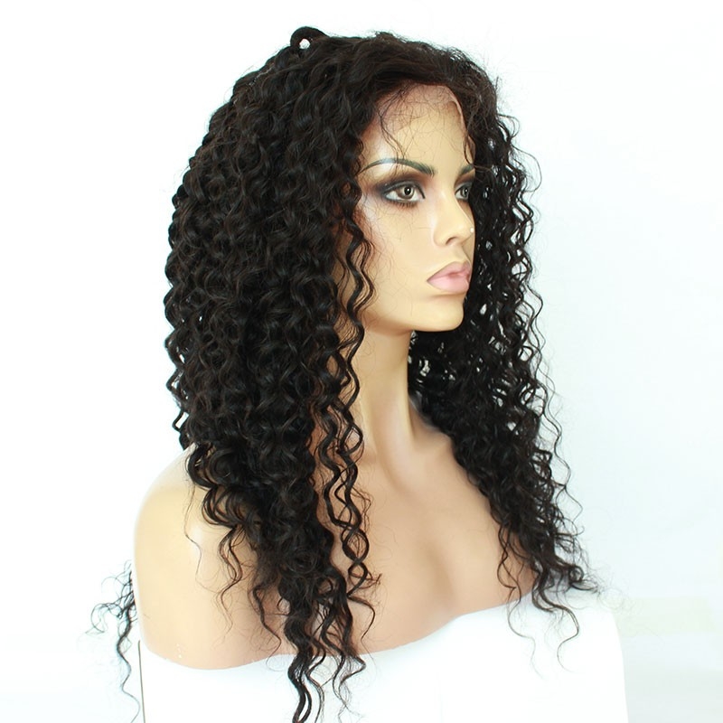 Lace Front Wigs Human Hair Natural Black Remy Hair Deep Curly Brazilian Hair Bleached Knots Pre-Plucked Natural Hair Line - Image 3