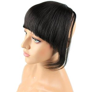 Clip-in Front Hair Bangs Full Fringe Short Straight Hairpieces Brazilian Virgin Human Hair Extensions for women 6-8inch (#2) - Image 3
