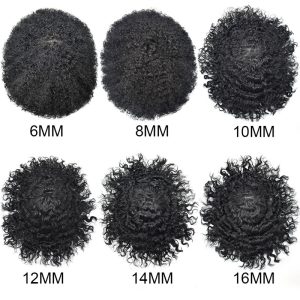 Pwigs Hairpiece Afro American 100% Human Hair System French Lace Natural Hairline Injected Pu Skin With Breathable Holes Layered Lace Top Afro Curly - Image 13