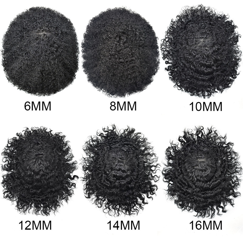 Pwigs Hairpiece Afro American 100% Human Hair System French Lace Natural Hairline Injected Pu Skin With Breathable Holes Layered Lace Top Afro Curly - Image 13