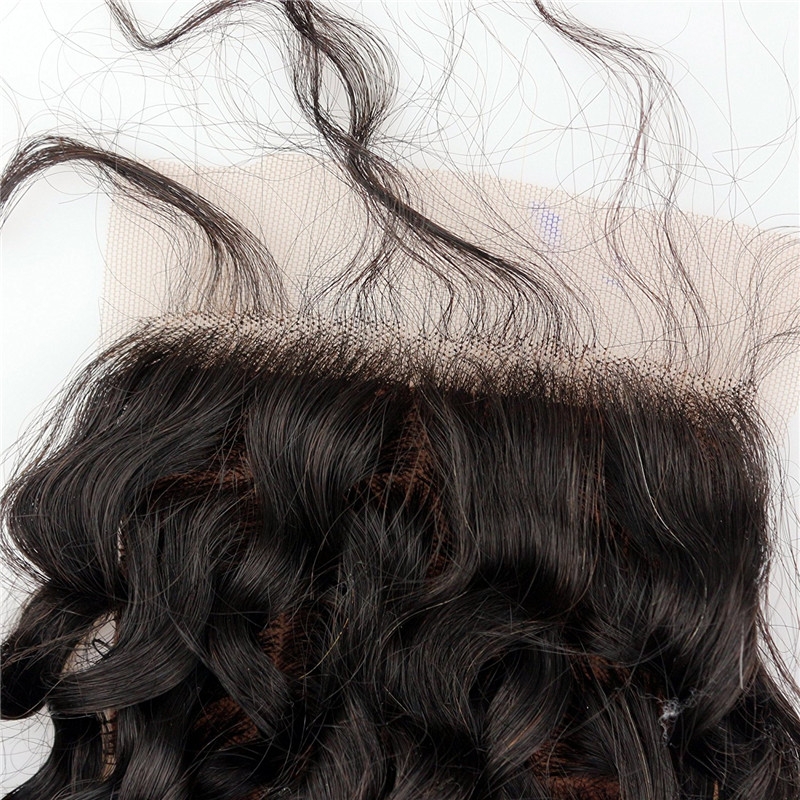 Cheap Malaysian Hair Silk Base Closure 4x4 Human Hair Free Part Curly Silk Top Closure Bleached Konts 10inch - Image 5