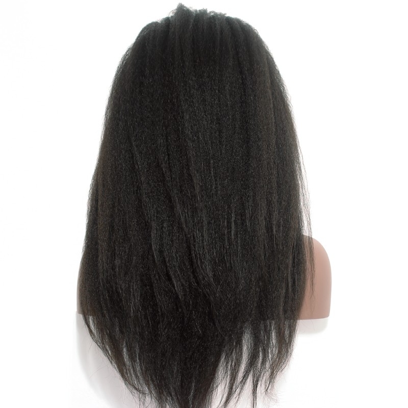 360 Lace Wig Pre Plucked Brazilian Remy Hair Kinky Straight Human Hair Lace Wigs 180% Density Human Hair Bleached Knots With Baby Hair Around - Image 4