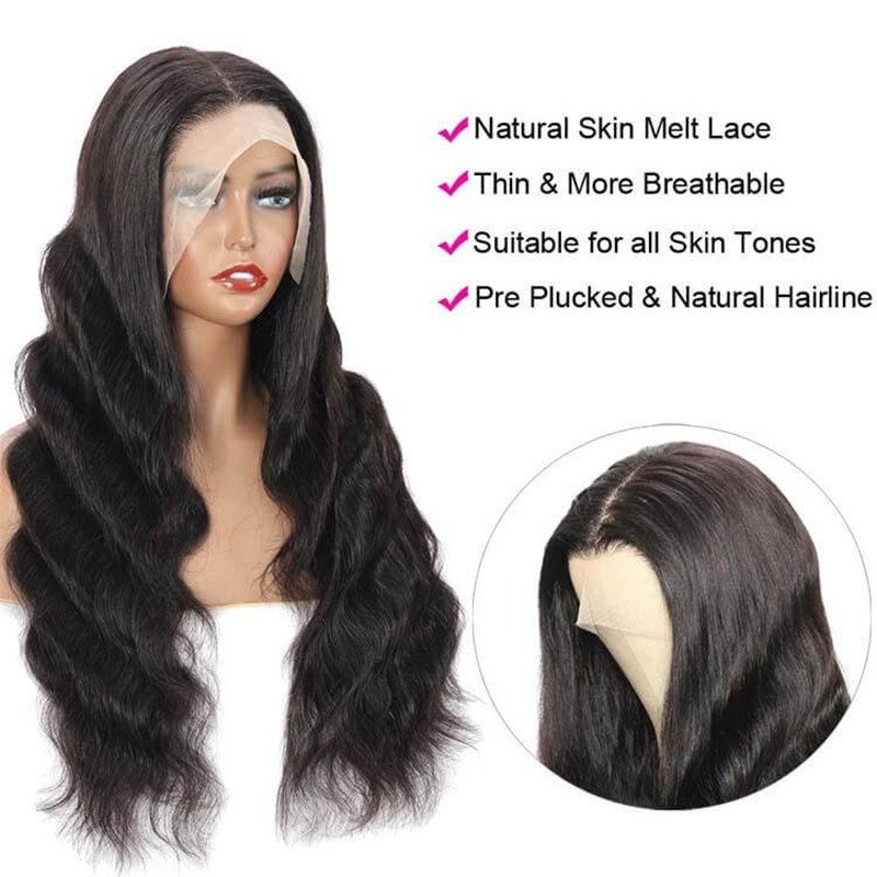 Body Wave 13*6 Hd Transparent Lace Front Wigs 100% Human Hair Pre Plucked 30 Inch - Image 5