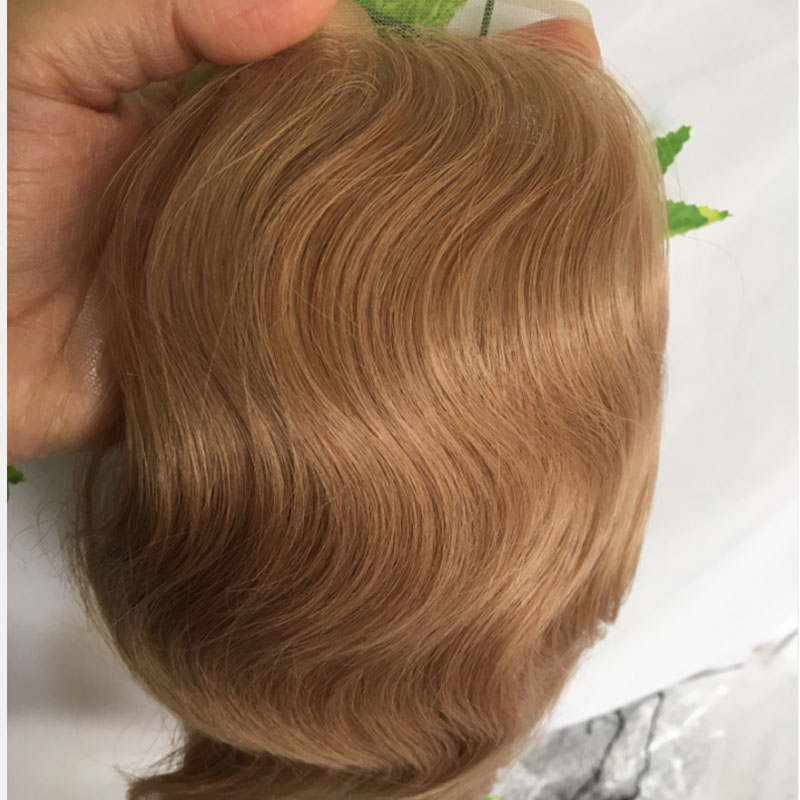 Toupee for Men Human Hair Men's Thin Skin Hair system with French Lace Hair Line Front 8x10 Inches Men Wigs Touppe For Black Men 22# color - Image 41