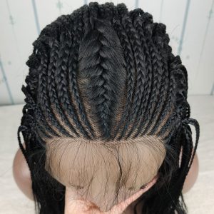 13X6 Swiss Lace Front Box Braided Wigs For Black Women 100% Handmade Deep Side Parting Lightweight Japan-Made Synthetic Lace Frontal Tribal Braided Wig