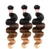 Affordable Body Wave 1B/4/27 Ombre Color Brazilian Human Hair Weave 4 Bundles