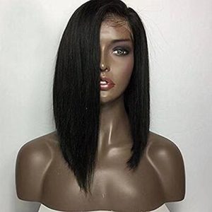 Deep Part 13x6 Short Bob 150% Density Lace Front Wigs for Black Women Brazilian Human Hair Glueless Silky Straight Lace Wig