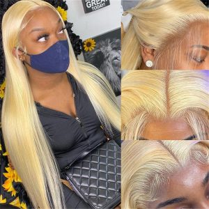613 Blonde 13X6 Hd Lace Front Human Hair Wigs Pre Plucked Straight Human Hair Beauty Supply - Image 3