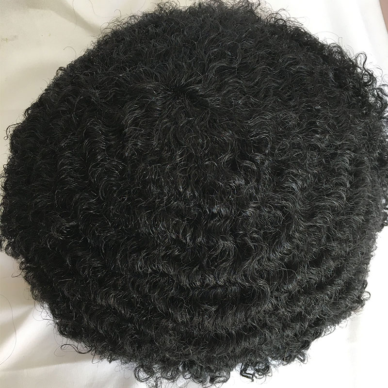 Mens Wigs Human Hair Curly Man Unit 8x10inch Afro Curl Toupee for Black Men Swiss Lace Hair System 360 Weave Men Toupee Hair Wig - Image 5