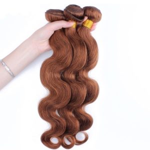 Color #30 Medium Brown Body Wave Peruvian Remy Hair Weaves 3pcs Buddles - Image 2