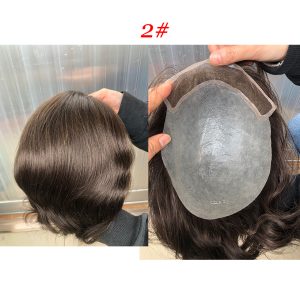 Toupee for Men Human Hair Men's Thin Skin Hair system with French Lace Hair Line Front 8x10 Inches Men Wigs Touppe For Black Men 22# color - Image 30