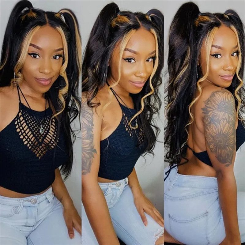 150% Density Wavy Bob Wig Lace Front Human Hair Wigs Brazilian Remy Hair #27 Honey Blonde Highlight Bob Wigs For Women 8-26inch - Image 4