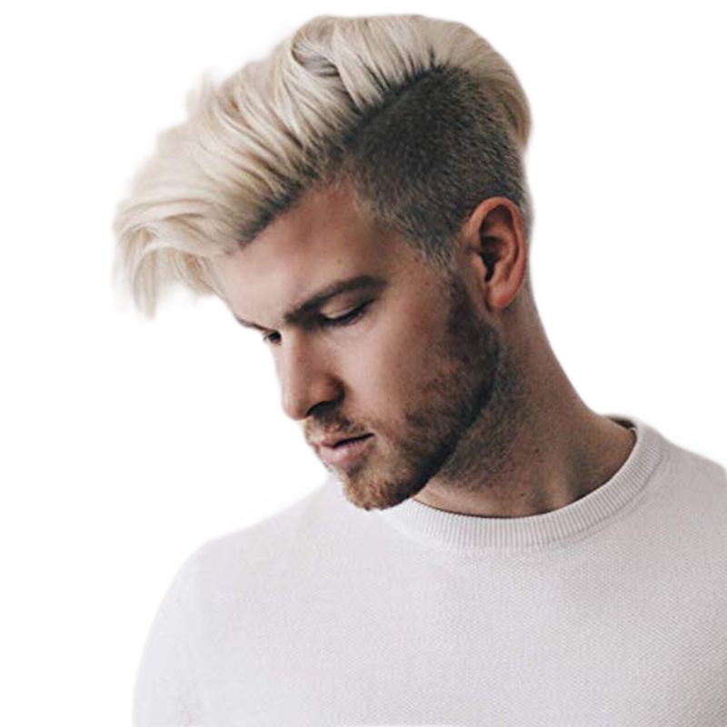 Toupee for Men with Transparent Swiss Lace with PU Around 10x8 Brazilian Human Hair Straight Hair Pieces for Men #60 Platinum Blonde - Image 5