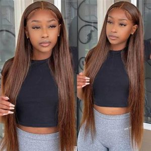 #4 Chocolate Brown Colored 13*6 Hd Lace Front Wig Human Hair Wigs Skin Melt For Black Women - Image 5