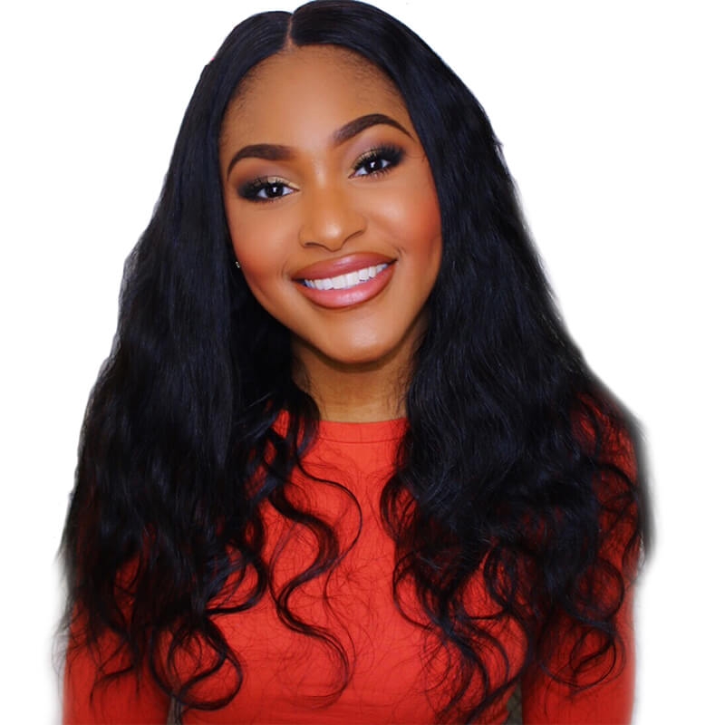 Lace Front Wigs Online For Black Women Elastic Cap Human Hair Body Wave Pre-Plucked Natural Hair Line Bleached Knots