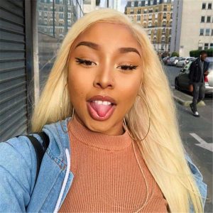 Blonde Hair Straight Wig With Real Human Hair