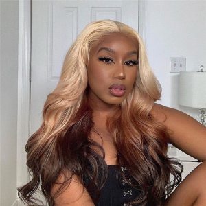 Body Wave Ash Blonde Lace Front Wig Human Hair Brazilian Remy Hair Straight 613 Highlight Brown Lace Front Wig Pre Plucked