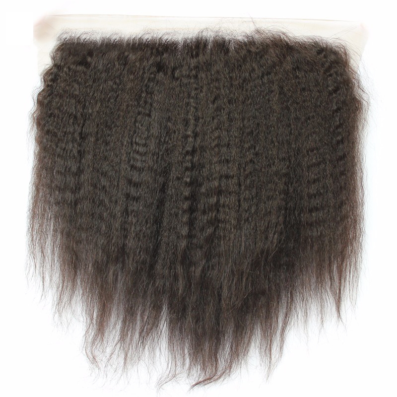 13x6 Lace Frontal With Natural Hairline Kinky Straight Brazilian Remy Hair Lace Frontal - Image 4