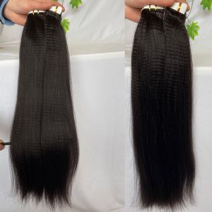 Yaki Straight Hair Tape In Hair Extensions Brazilian Remy Tape Hair 40pcs For Black Women Skin Weft Tape Glue In Hair Extensions - Image 4