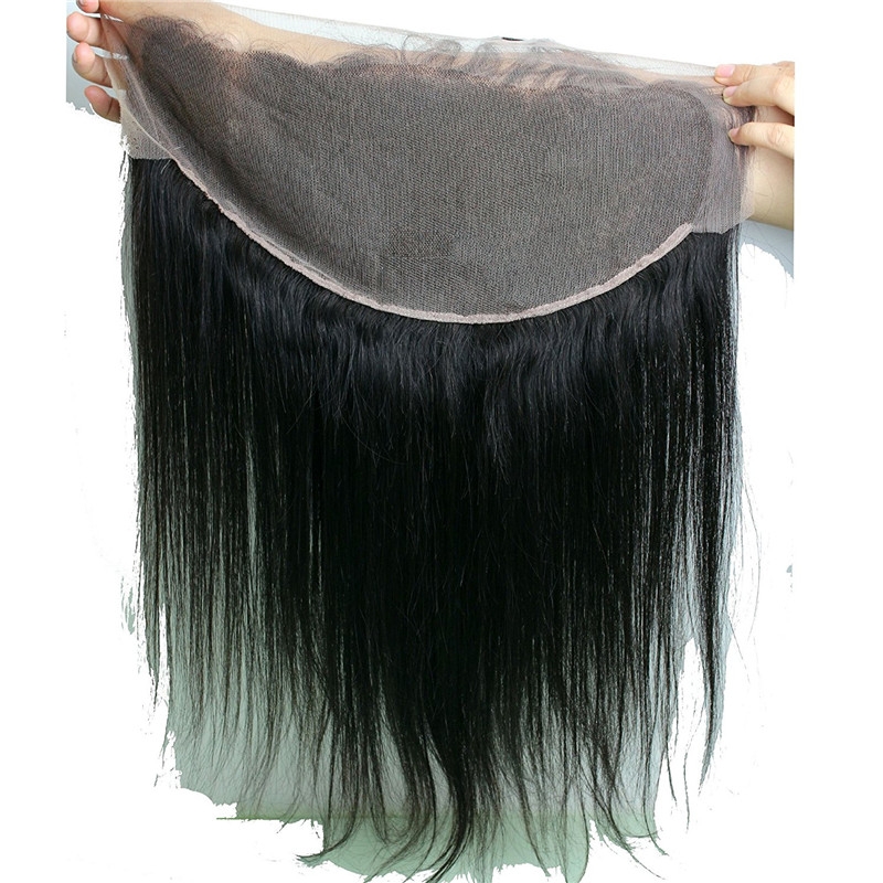 8A Peruvian Lace Frontal Closure Unprocessed Human Hair 13x6 Bleached Knots Frontal Straight Full Lace Frontal 20inch