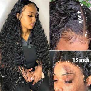 Deep Wave 13X4 Hd Lace Front Wigs Pre Plucked Undetectable Human Hair Glueless Wig With Baby Hair - Image 2