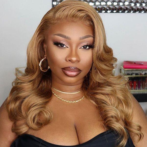 Body Wave Chestnut Brown Color Human Hair Wigs 13*4 Hd Lace Frontal Wig Pre Plucked Hairline - Image 3