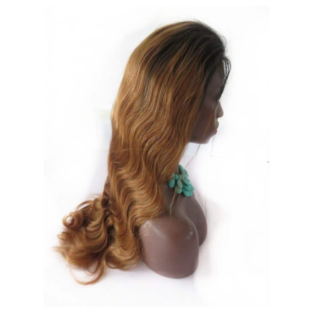 Ombre Lace Front Wig Two Tone Color #1b/#30 Body wave 13x6 130% Density Brazilian Front Lace Wigs Human Hair with Baby Hair - Image 2