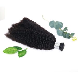 Alternative view of Wholesale Brazilian Human Kinky Curly I Tip Hair Extensions Natural Black Color 1G/Pc 100G One Bag