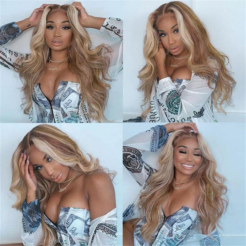 613/30 Highlights Virgin Brazilian Body Wave Human Hair 13X4 Hd Lace Front Wig For Black Women - Image 5