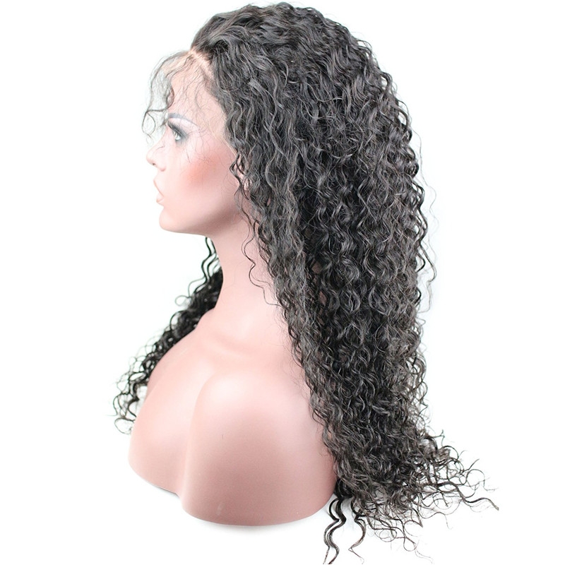 Full Lace Wigs Deep Curly 10A Unprocessed Brazilian Remy Human Hair Glueless Full Lace Human Hair Wig for Black Women Natural Color 14 inch - Image 3