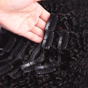 Afro Kinky Curly Hair Clip In Human Hair Extensions 4B 4C Human Natural Hair Clip Ins Brazilian Remy Hair - Image 4