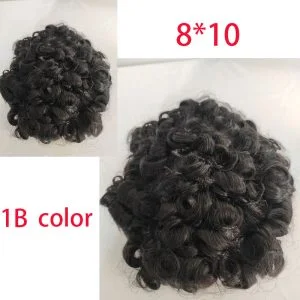 Alternative view of Pwigs Hairpiece Super Thin Full Swiss Lace Mens Toupee Soft Light Density Hairpieces Remy Human Hair Repalcement Bleached Knots Transparent Hair Syste