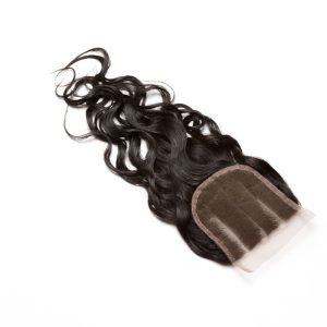 HD Lace Closure Peruvian Remy Hair Water Wet Wave Free Part Lace Closure 4x4 inchs Natual Color - Image 3