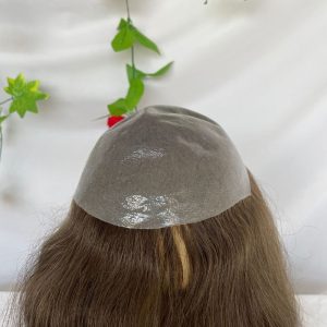 Men's Toupee #4 Brown Color Toupee for Men Cambodian Human Hair System Super Thin Skin Base Full PU Hairpieces 8x10 Inch V-Loop Hair Replacement - Image 6