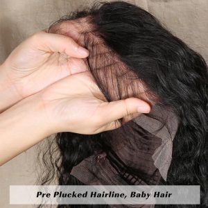 Water Wave 13*4 Lace Frontal Wigs Human Hair Pre Plucked Real Hd Lace Wig 150% Density 13X6 Lace Front Wigs Natural Black Water Wave Human Hair Wig With Baby Hair - Image 3