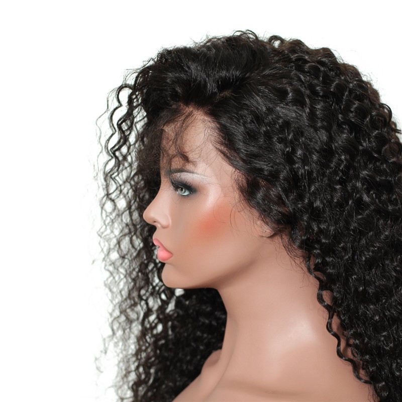 300% High Density Lace Front Wigs Deep Curly Brazilian Lace Front Human Hair Wig for Black Women Natural Color - Image 5