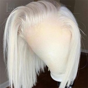 13x4 Bob Lace Wigs Platinum Blonde Colored Human Hair Lace Front Wig 60 Color White 150% Density Bob Wig - Image 3