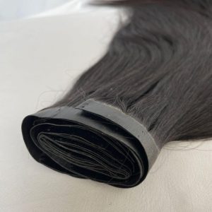 Straight Tape Clips Hair Extensions 100% Peruvian Human Raw Adhesive Double Siding Clips Remy Hair 120g - Image 5