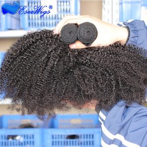 8A Grade 3pcs Lot Mongolian Afro Kinky Curly Human Hair Weaves Natural Black Afro Hair Bundles fast shipping - Image 4