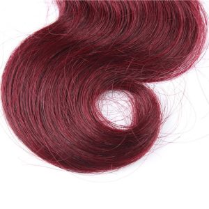 1B/Burgundy Color Body Wave Unprocessed Brazilian Human Hair Weave 3 Bundles - Image 5