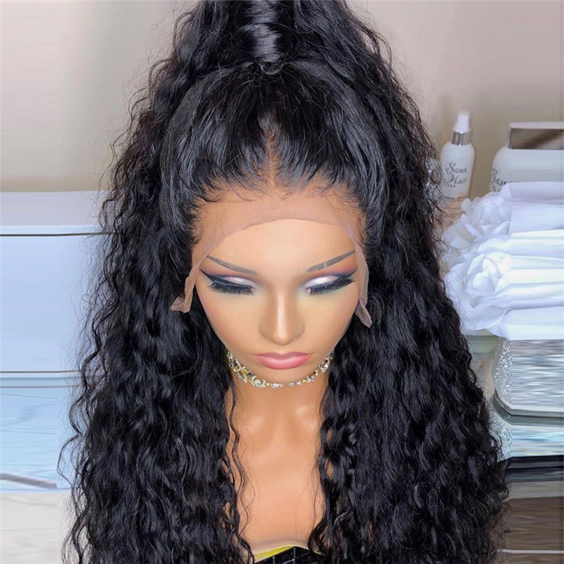 Water Wave Long Lace Front Human Hair Wigs Pre Plucked Remy Lace Front Human Hair Wigs For Black Women 150% 150% Lace Front Wigs - Image 5