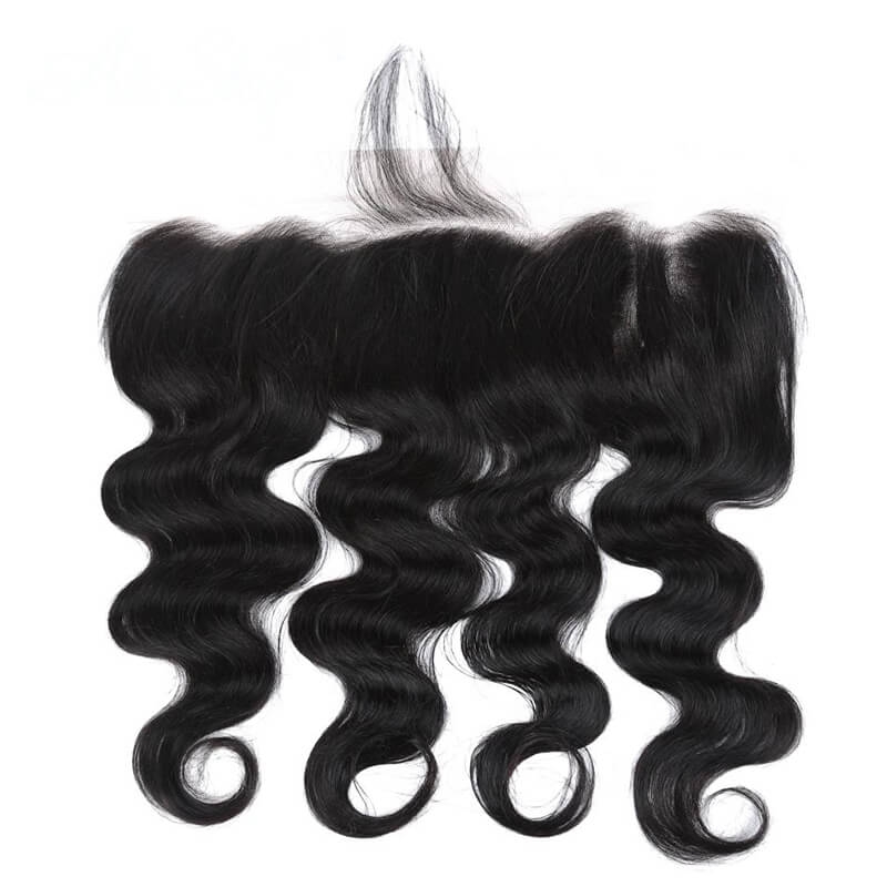 Body Wave Human Hair Bundles with 13X4 Lace Frontal Closure Bleached Knots Pre Plucked - Image 2