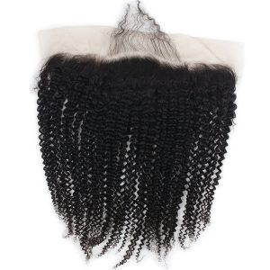 13x4 Lace Frontal Closure Kinky Curly Full Lace Front Closure Free Part Unprocessed Malaysia Human Hair Extension Ear to Ear Lace Closures Natural Color (10 inch) - Image 3