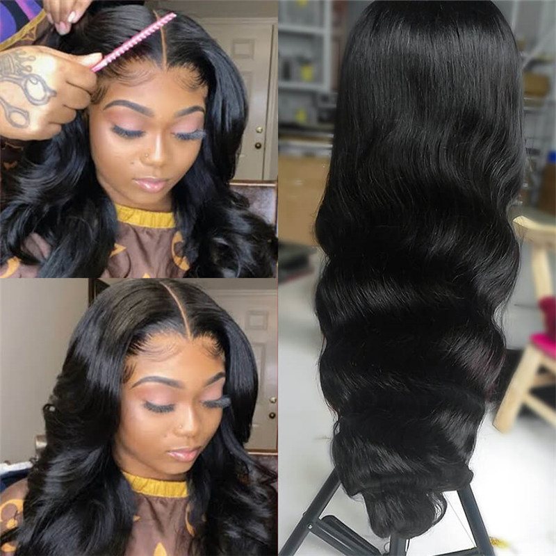 Natural 360 Lace Frontal Wigs Pre Plucked With Baby Hair Body Wave Brazilian Human Hair Wig - Image 6
