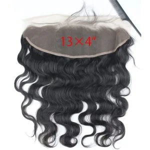 Alternative view of 13x4 Full Lace Frontal Closure Body Wave Free Part Ear to Ear Brazilian Human Hair Extensions Frontal Lace Closure with Baby Hair Bleached Knot