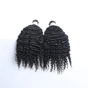 Alternative view of 4B 4C I Tip Human Hair Extension Kinky Curly I Tip Micro Links Hair Extensions 3B 3C I Tips Hair
