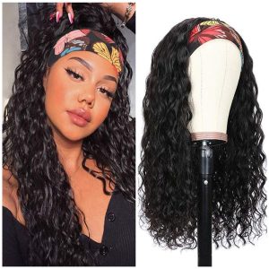 Headband Wig Human Hair Water Wave Headband Wigs For Black Women Brazilian Virgin Hair Wet and Wavy Headband Wig - Image 6