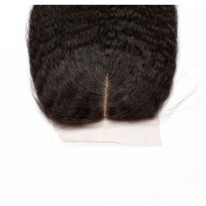 Alternative view of Natuural Color Kinky Sraight Brazalian Remy Hair Silk Base Lace Closure 4x4inchs For Sale