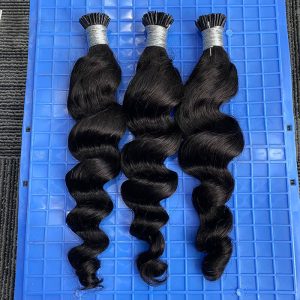 Loose Wave I Tip Hair Extensions Microlink Human Hair Extensions For Black Women Brazilian Virgin Bulk Hair Bundles Pwigs - Image 3
