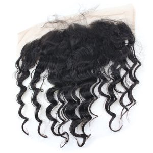 Alternative view of 13x6 Lace Frontal Closure Ear to Ear Free Part Loose Wavy Malaysia Human Hair Full Lace Closure Bleached Knots with Baby Hair Natural Color (22